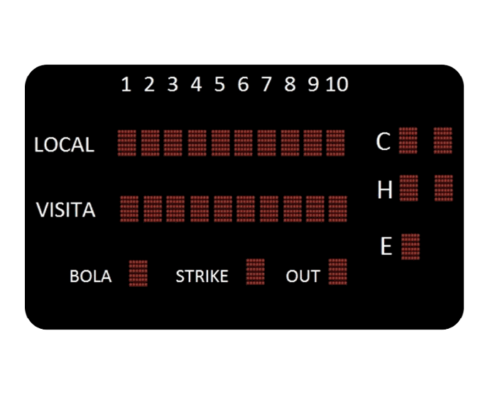 Marcador Deportivo de Led Béisbol Modelo 1